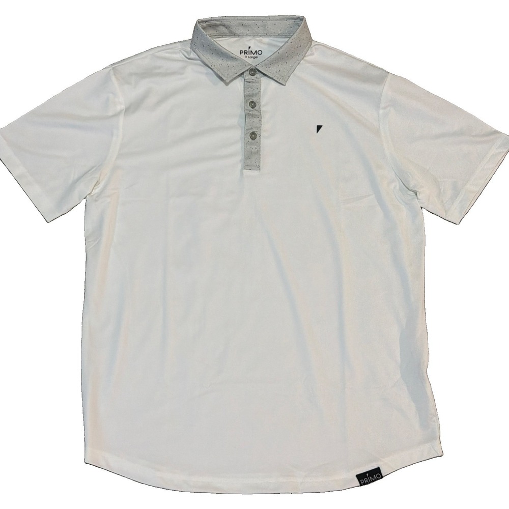Primo Golf Polo Collared Shirt Men XL White White Stretch Performance Comfort